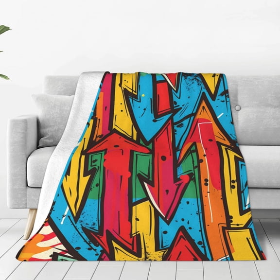 Vsdgher Colorful Arrow Graffiti Pattern Ultra-Soft Micro flannel Blanket Throw Blankets for Couch Sofa, Bed (4 sizes)-40"x30"
