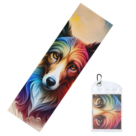 Vsdgher Colorful Art Dog Cooling Towel (40"x12"), Soft Breathable Chilly Towel, Ice Towel, Microfiber Towel for Sport, Workout & More Activities