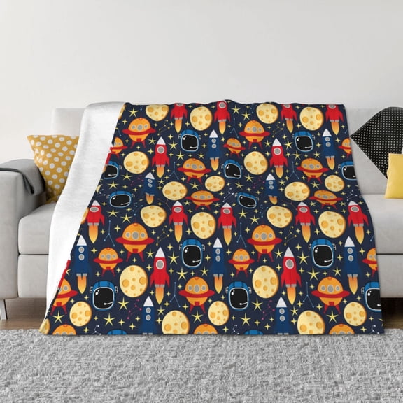 Vsdgher Colorful Astronomy Pattern Fleece Throw Blanket, Horizontal Fleece Bedding Home Decor for Couch & Bed All Season Use -80"x60"