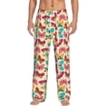 thumbnail image 1 of Vsdgher Colorful Butterflies Print Mens Pajama Pants Sleep & Lounge Pants, PJ Bottoms With elastic waistb and Pockets, 1 of 5