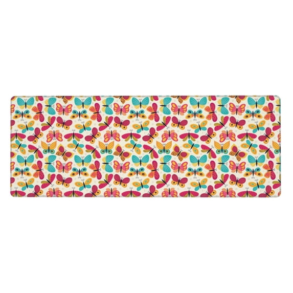 Vsdgher Colorful Butterflies for Mouse Pad with Stitched Edges,Desk mat for Laptop,Computer & PC, Wristing Pad for Gamer,Office & Home,12 x 31.5 in