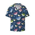 thumbnail image 1 of Vsdgher Colorful Cartoon Shark Print Men's Wrinkle Free Untucked Cuban Shirt Business Casual Button Down Shirts Short Sleeve Shirt, 1 of 7