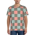 thumbnail image 1 of Vsdgher Colorful Checkered Mens T-Shirts Baseball Vintage Fashionable Lightweight Casual Crew Neck Slim Fit with Long Sleeves-XX-Large, 1 of 7