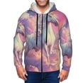 thumbnail image 1 of Vsdgher Colorful Cloud White Horse Mens Hoodies Zip Hoodie, Hoodies for Men, Zip-up Hooded Sweatshirt-Large, 1 of 5