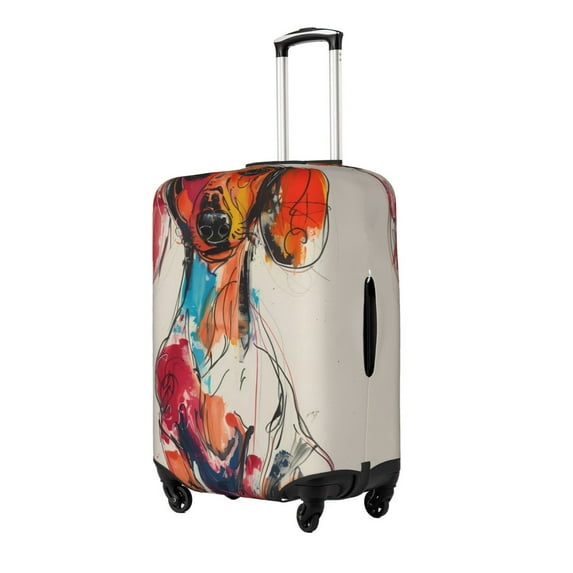 Vsdgher Colorful Dachshund Art Luggage Cover Suitcase Cover Protector Anti-scratch Suitcase cover Fits 18-32 Inch Luggage(No luggage included)-Medium
