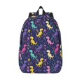 thumbnail image 1 of Vsdgher Colorful Dinosaur Print Canvas Backpack Travel Rucksack Unisex Knapsack 15.7/17.7Inch Laptop Backpack for Work,College -Small, 1 of 5