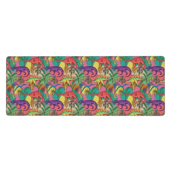 Vsdgher Colorful Dinosaur for Mouse Pad with Stitched Edges,Desk mat for Laptop,Computer & PC, Wristing Pad for Gamer,Office & Home,12 x 31.5 in