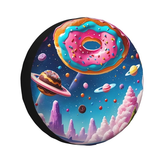 Vsdgher Colorful Donut for Spare Tire Cover, Tire Wheel Protector Wheel Cover Fit for Truck,Trailer,RV,SUV,Camper and Most Vehicle-16 inch