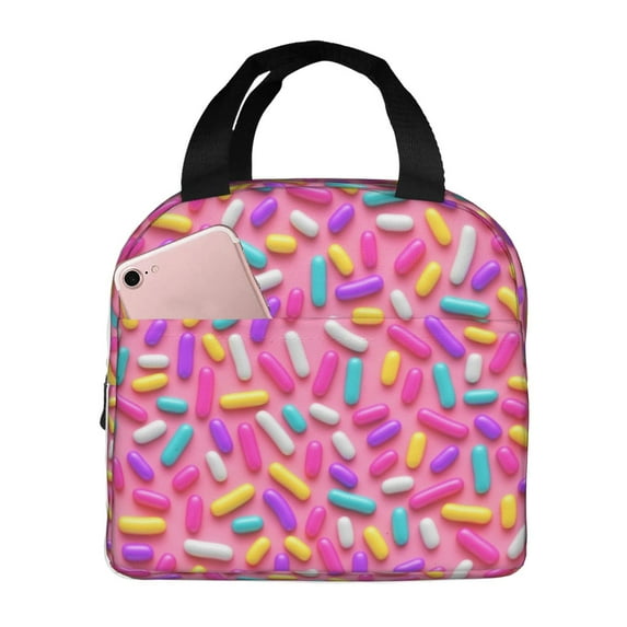 Vsdgher Colorful Donuts 1 Lunch Bag, Lunch Box for Women Adult Men, Lunch Tote Insulated Cooler Lunch Container for Work/Office/Picnic/Travel