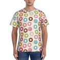 thumbnail image 1 of Vsdgher Colorful Donuts Print Men's Dry Fit Mesh Athletic Shirts Moisture Wicking Tennis T-Shirt Tops, 1 of 9