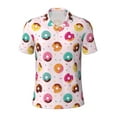 thumbnail image 1 of Vsdgher Colorful Donuts Print Men's Short Sleeve Stretch Polo Shirt, Moisture-Wicking Performance Polo Shirt, 1 of 8