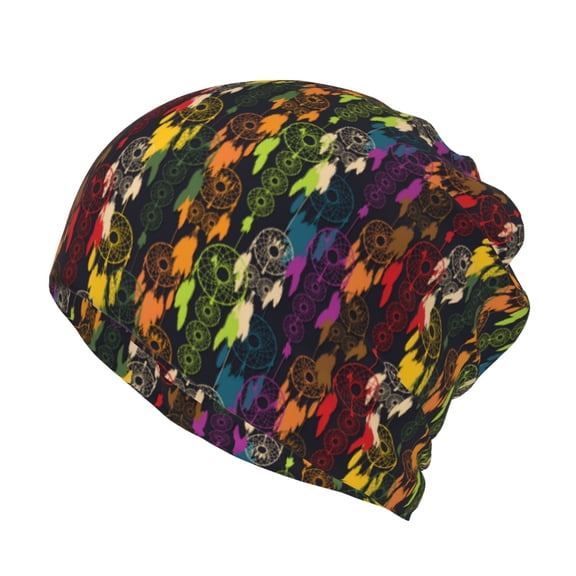 Vsdgher Colorful Dreamcatcher Slouchy Beanie Hat for Men/Women, Skull Cap Chemo Cap Night Sleeping Cap