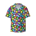 thumbnail image 1 of Vsdgher Colorful Easter Eggs1 Print Men's Wrinkle Free Untucked Cuban Shirt Business Casual Button Down Shirts Short Sleeve Shirt, 1 of 7