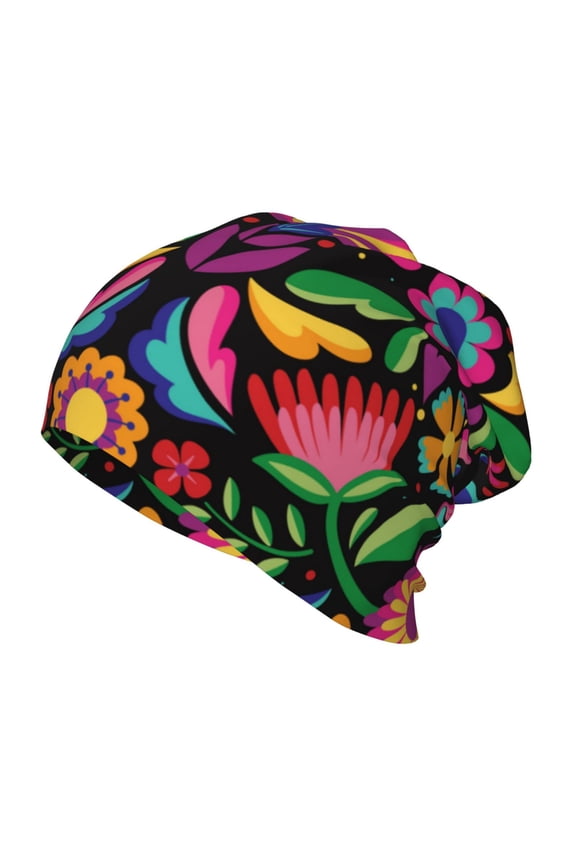 Colorful Floral Embroidery Mexican Toddler Beanie Baby Boys Girls Beanies Kids Winter Hats Children Knit Warm Caps
