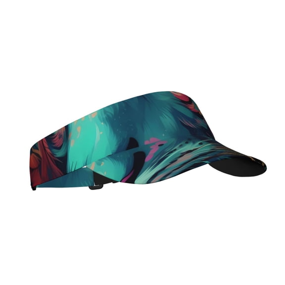 Vsdgher Colorful Flower Tiger Print Adult Sunscreen Visor Cap,1 Piece of Sport Sun Visor Hats Adjustable Sun Hat for Outdoor Activities Fits for Women and Men (One Size)