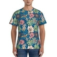 thumbnail image 1 of Vsdgher Colorful Flowers Print Men's Dry Fit Mesh Athletic Shirts Moisture Wicking Tennis T-Shirt Tops, 1 of 9