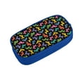 thumbnail image 1 of Vsdgher Colorful Geometric Dog Print Large Capacity Pencil Case Pouch with Zipper, Portable Aesthetic Big Capacity Pencil Cases Pen Office Travel Stationery Bag, 1 of 8