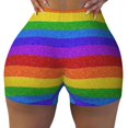 thumbnail image 1 of Vsdgher Colorful Glitter Rainbow print Workout Shorts for Women Seamless Soft Smooth Gym Yoga Scrunch Active Exercise Fitness Shorts, 1 of 8
