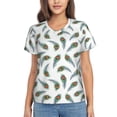 thumbnail image 1 of Vsdgher Colorful Grass Women Shirts V Neck Short Sleeve Tops T-Shirt Basic Tees, S to 3XLSmall, 1 of 5