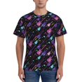 thumbnail image 1 of Vsdgher Colorful Guitar Print Men's Dry Fit Mesh Athletic Shirts Moisture Wicking Tennis T-Shirt Tops, 1 of 9