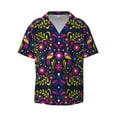 thumbnail image 1 of Vsdgher Colorful Mexican Print Men's Wrinkle Free Untucked Cuban Shirt Business Casual Button Down Shirts Short Sleeve Shirt, 1 of 7