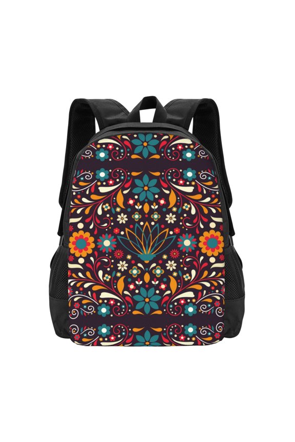 Colorful Mexican2 Print Backpack for Women Men School Bookbag with Laptop Compartment for College Work Travel, Simple Fashion Casual Daypack, Fit 15" Laptop