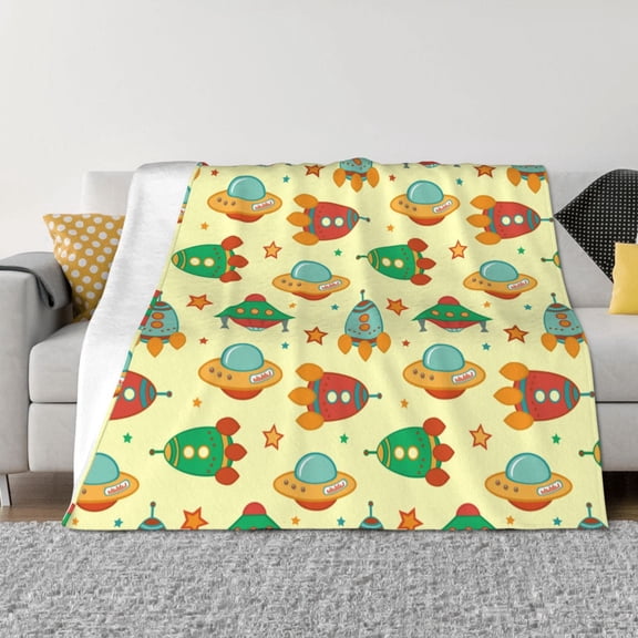Vsdgher Colorful Outer Space Pattern Fleece Throw Blanket, Horizontal Fleece Bedding Home Decor for Couch & Bed All Season Use -80"x60"