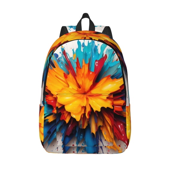 Vsdgher Colorful Paint Print Print Canvas Backpack Travel Rucksack Unisex Knapsack 15.7/17.7Inch Laptop Backpack for Work,College -Medium