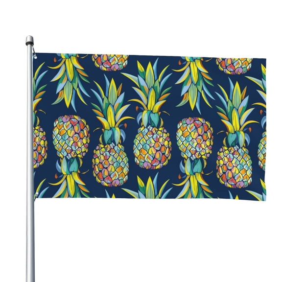 Vsdgher Colorful Pineapples Print Outdoor Decorative Flag 4x6ft, Suitable for outdoor decoration, can be hung indoors, on outdoor lawns, balconies, parties