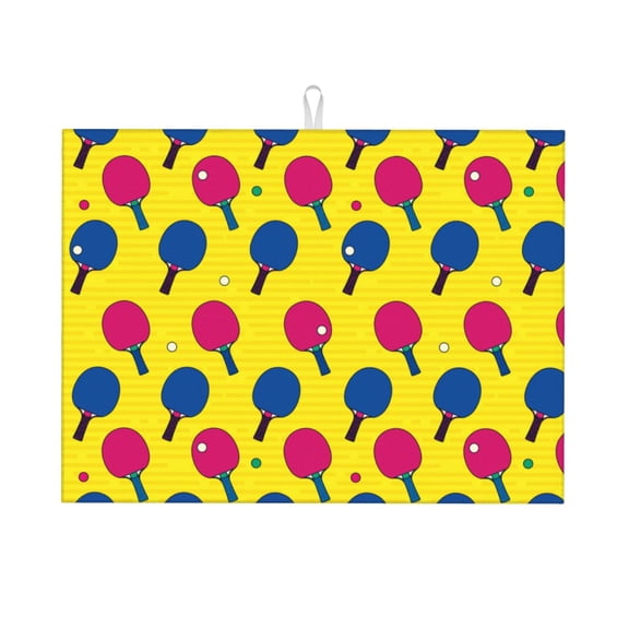 Vsdgher Colorful Ping Pong Dish Drying Mat Super Absorbent Drying Mat Large Dish Drying Mats for Kitchen Counter Kitchen Drying Mat 24" x 18"