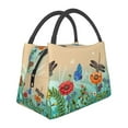 thumbnail image 1 of Vsdgher Colorful Plants And Insects Print Insulated Reusable Bags with Sturdy Zipper and Handles, Foldable Totes for Hot or Cold Food Bring or Delivery, 1 of 8