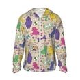 thumbnail image 1 of Vsdgher Colorful Poodle Dog Print Adult Hoodie Shirts Rash Guard for Men Women,Long Sleeve Sun Protection Fishing Shirts for Athletic Running Swim-Small, 1 of 7