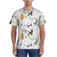 thumbnail image 1 of Vsdgher Colorful Poodle Dog Print Men's Dry Fit Mesh Athletic Shirts Moisture Wicking Tennis T-Shirt Tops, 1 of 9