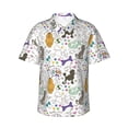 thumbnail image 1 of Vsdgher Colorful Poodle Dog Print Men's Hawaiian Shirts Button Down Tropical Holiday Beach Shirts Vacation Clothes,X-Large, 1 of 7