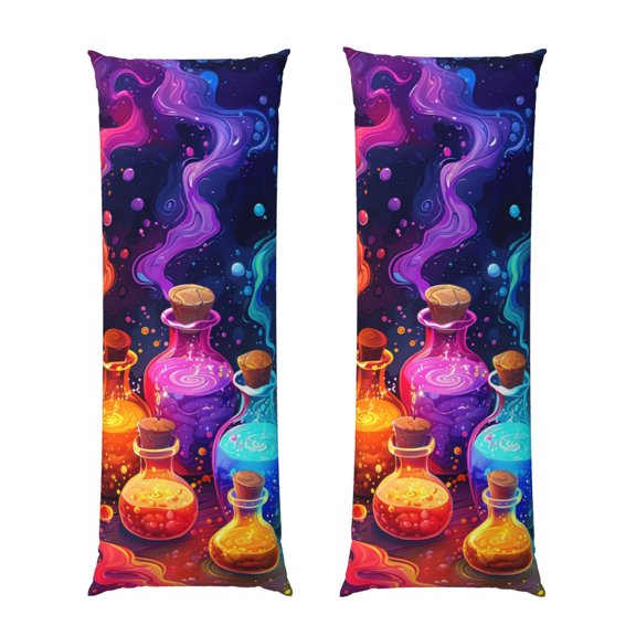 Vsdgher Colorful Potion Bottles Magic Body Pillow Cover, Pillowcases with Hidden Zipper Breathable Long Pillow Case (Pillows are not included,20x54 inch)