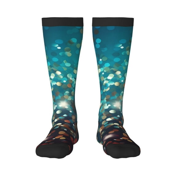 Vsdgher Colorful Rainbow Glitter Knee Socks, High Socks Long Stretchy Sock Women Knee High Stocking, Long Socks for Women