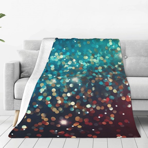 Vsdgher Colorful Rainbow Glitter Ultra-Soft Micro flannel Blanket Throw Blankets for Couch Sofa, Bed (4 sizes)-50"x40"