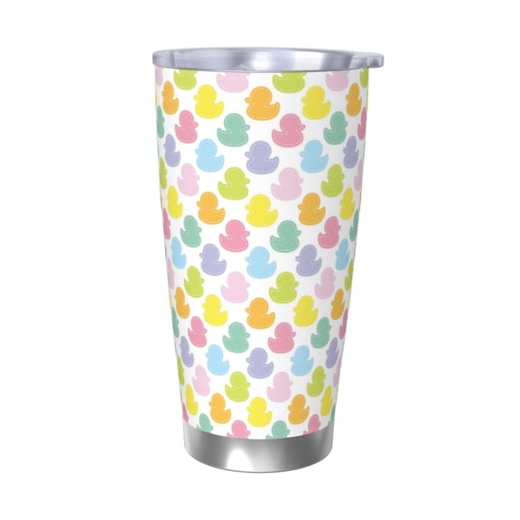 Vsdgher Colorful Rubber Duck 20 Oz Stainless Steel Vacuum Insulated, Travel Mug Coffee Cup for Home, Office, Outdoor Works Great for Ice Drinks and Hot Beverage -Without Straw