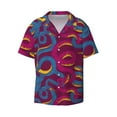 thumbnail image 1 of Vsdgher Colorful Snake Print Men's Wrinkle Free Untucked Cuban Shirt Business Casual Button Down Shirts Short Sleeve Shirt, 1 of 7
