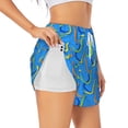 thumbnail image 1 of Vsdgher Colorful Snake Print Women's Running Double Layer Shorts High Waisted with Pockets Elastic Yoga Workout Athletic Gym Sports, 1 of 8