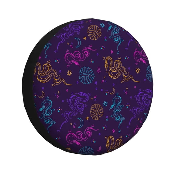 Vsdgher Colorful Snake for Spare Tire Cover, Tire Wheel Protector Wheel Cover Fit for Truck,Trailer,RV,SUV,Camper and Most Vehicle-14 inch