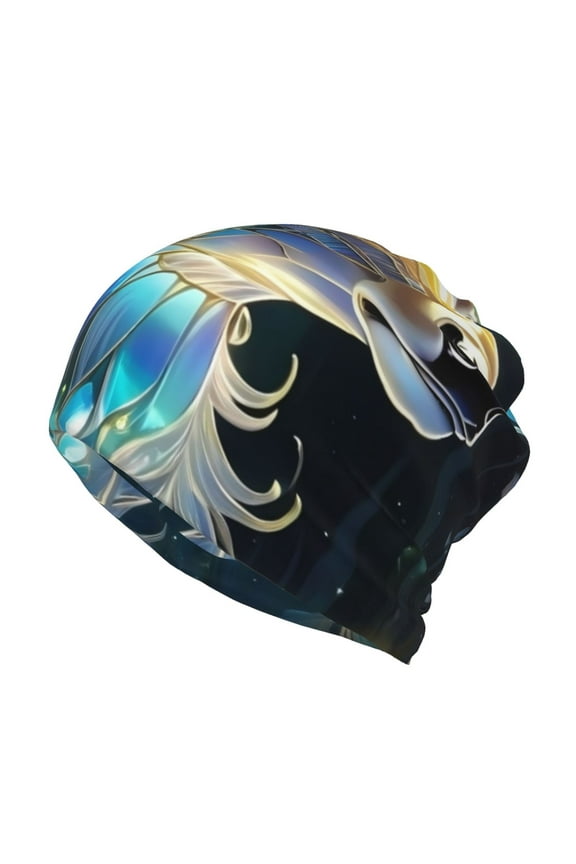 Colorful Stained Glass Deer Slouchy Beanie Hat for Men/Women, Skull Cap Chemo Cap Night Sleeping Cap