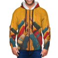 thumbnail image 1 of Vsdgher Colorful Sweaters And Strings Mens Hoodies Zip Hoodie, Hoodies for Men, Zip-up Hooded Sweatshirt-Small, 1 of 5