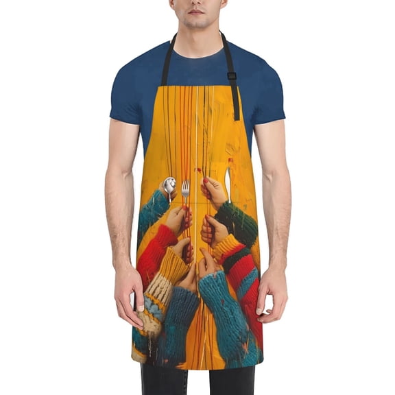 Vsdgher Colorful Sweaters And Strings Waterproof Apron with 2 Pockets Kitchen Chef Aprons Bibs for Grooming Cooking Baking Painting Gardening