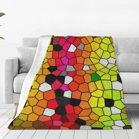 Vsdgher Colorful Tie Dye Stained Glass 1 Ultra-Soft Micro flannel Blanket Throw Blankets for Couch Sofa, Bed (4 sizes)-80"x60"