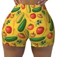 thumbnail image 1 of Vsdgher Colorful Vegetables print Workout Shorts for Women Seamless Soft Smooth Gym Yoga Scrunch Active Exercise Fitness Shorts, 1 of 8
