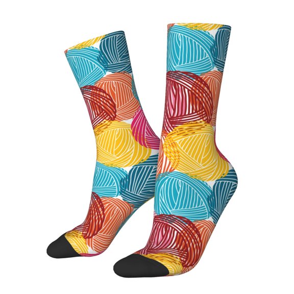 Vsdgher Colorful Wool Balls Crew Socks for Men & Women, Breathable Casual Athletic Ankle Socks