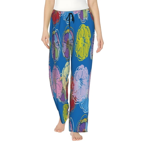 Vsdgher Colorful floral Pajamas Pants for Women, Lounge for Women,Women’s Pajama Lounge Pants-Small