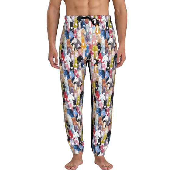Vsdgher Colourful Horses Sweatpants for Men, Joggers for Men Athletic Pants, Men's Lounge Pants,for Workout, Jogger Sweatpants-Medium