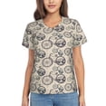 thumbnail image 1 of Vsdgher Compass And Mountains In Bicycle Wheels Women Shirts V Neck Short Sleeve Tops T-Shirt Basic Tees, S to 3XLMedium, 1 of 5